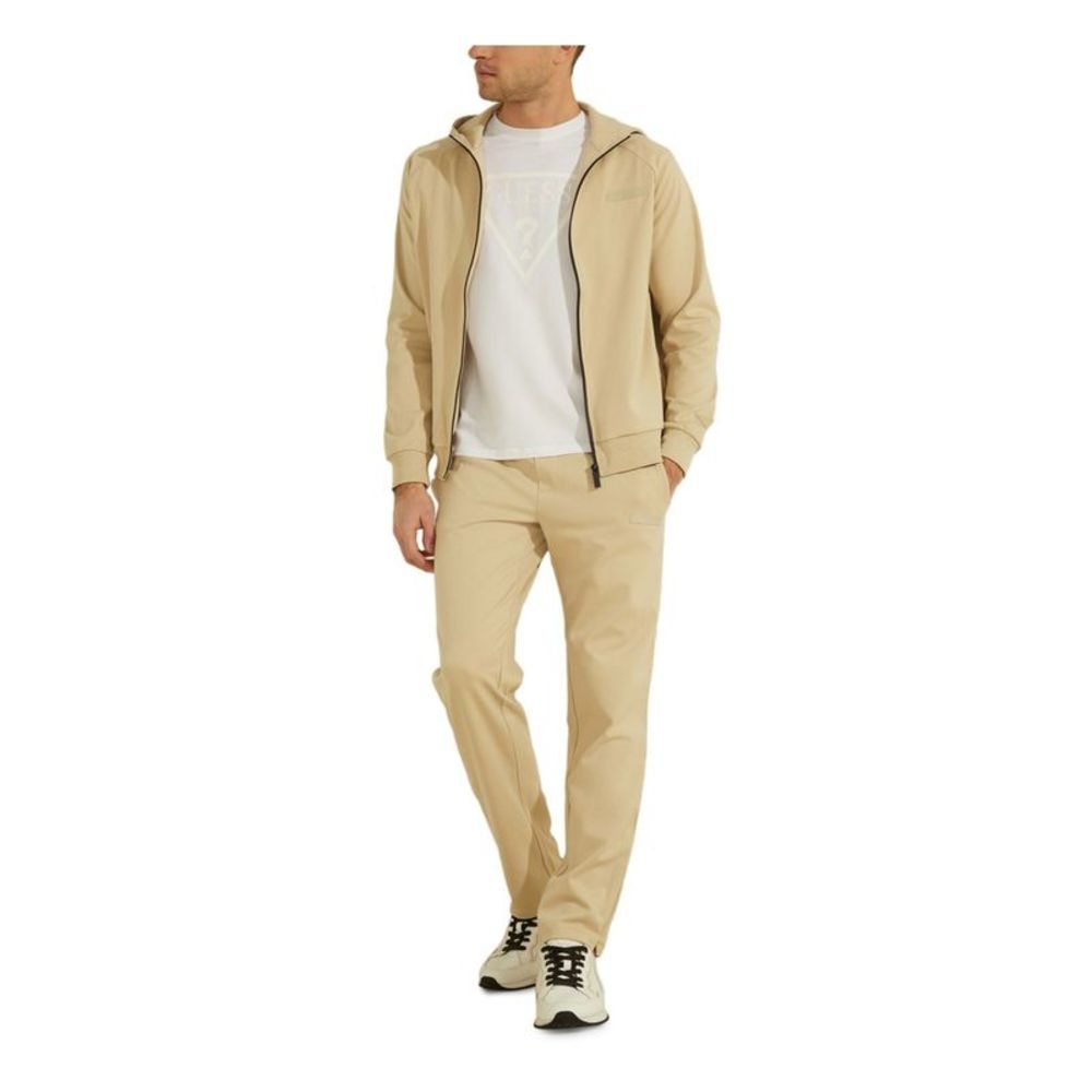 GUESS Mens Beige Athletic Fit Stretch Sweatpants S
